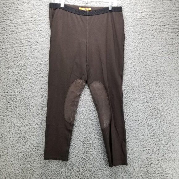 Tory Burch Pants Womens Large Brown Terry Equestrian Riding Breeches *Read* - Picture 1 of 11